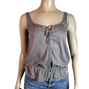 American Eagle Womens Gray Tie Neck Peplum Tank Top XS Bella Swan Twilight